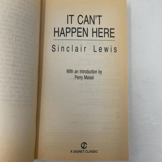 It Can't Happen Here