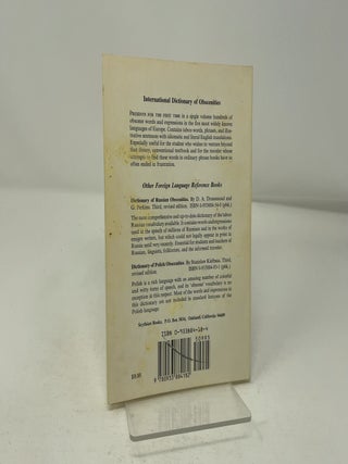 International Dictionary of Obscenities: A Guide to Dirty Words and indecent Expressions In Spanish, Italian, French, German , Russain