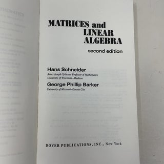 Matrices and Linear Algebra