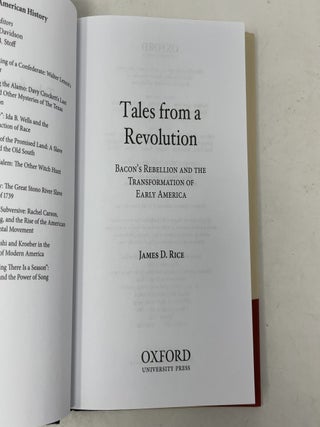 Tales from a Revolution: Bacon's Rebellion and the Transformation of Early America