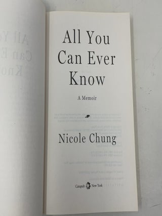All You Can Ever Know: A Memoir