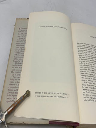 Thomas Sergeant Perry: A Biography. And letters to Perry from William, Henry, and Garth Wilkinson James