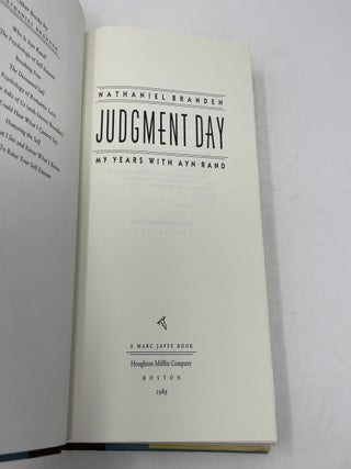 Judgment Day: My Years with Ayn Rand