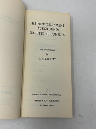 New Testament Background: Selected Documents
