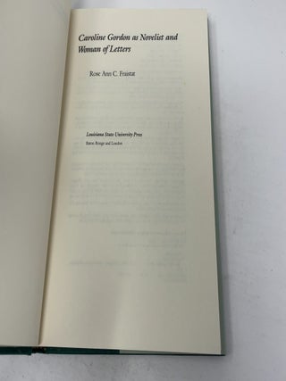 Caroline Gordon As Novelist And Woman Of Letters