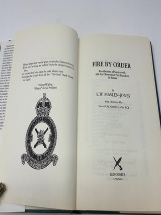 Fire by Order: Recollections of Service With 656 Air Observation Post Squadron in Burma