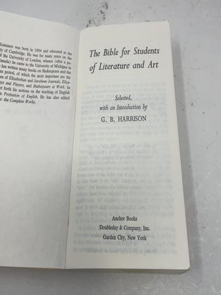 The Bible for Students of Literature and Art