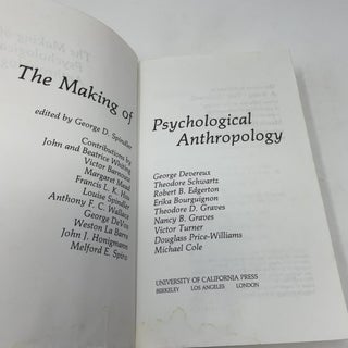 The Making of psychological anthropology