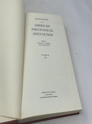 Transactions of the American Philological Association: Volume 104,1974