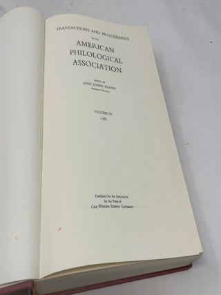Transactions of the American Philological Association: Volume 101, 1970