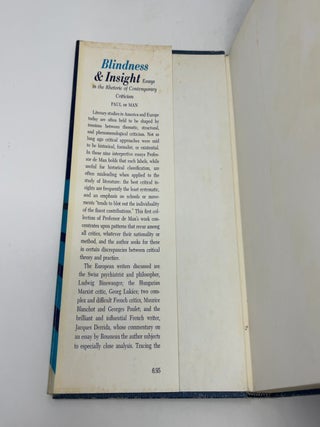 Blindness and Insight, Essays in the Rhetoric of Contemporary Criticism