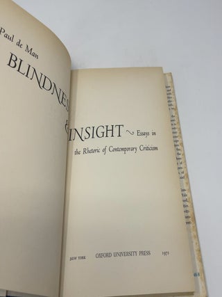 Blindness and Insight, Essays in the Rhetoric of Contemporary Criticism