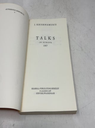 Talks in Europe 1967