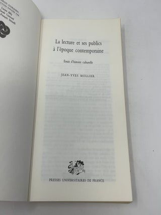 La Lecture et ses publics a l'epoque contemporaine