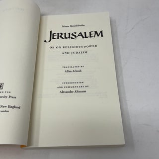 Jerusalem: Or on Religious Power and Judaism