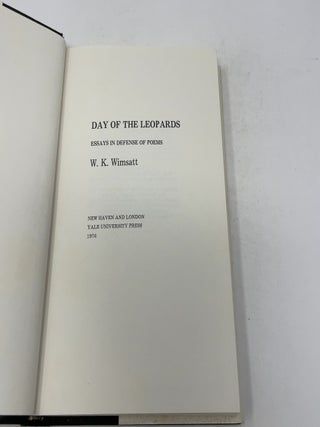 Day of the Leopards: Essays in Defence of Poems