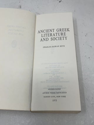 Ancient Greek Literature and Society