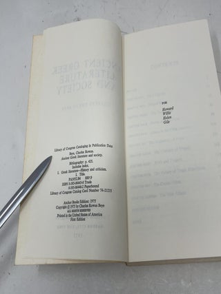 Ancient Greek Literature and Society