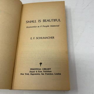 Small is Beautiful: Economics as if People Mattered