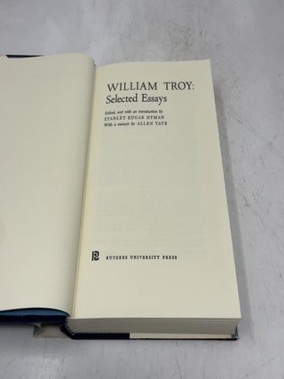 William Troy: Selected Essays
