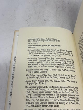 William Troy: Selected Essays