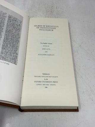 Aelred Of Rievaulx's De Institutione Inclusarum - Two English Versions