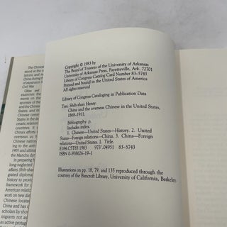 China and the Overseas Chinese in the United States, 1868-1911