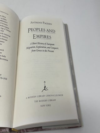 Peoples and Empires: A Short History of European Migration, Exploration, and Conquest, From Greece to the Present