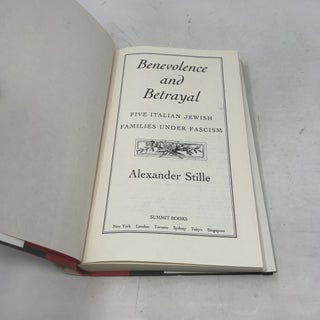 Benevolence and Betrayal: Five Italian Jewish Fami