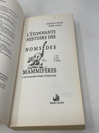 L'Etonnante Histoire Des Noms Des Mammiferes