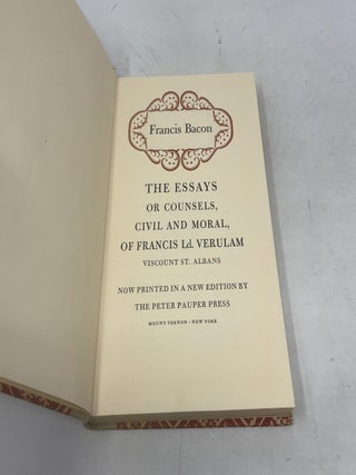 The Essays Or Counsels, Civil And Moral, Of Francis