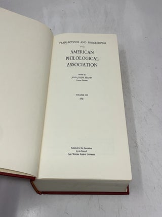 Transactions and Proceedings of the American Philological Association Vol. 103