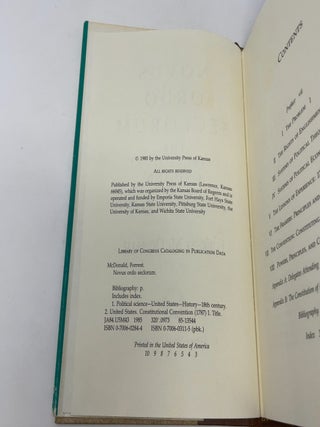 Novus ordo seclorum: The Intellectual Origins of the Constitution