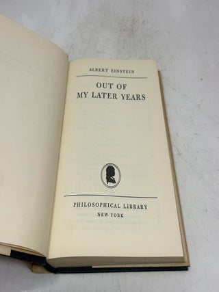Out of My Later Years