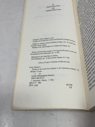 Theories of the World from Antiquity to the Copernican Revolution