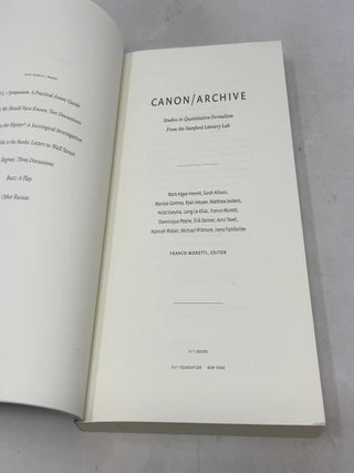 Canon/Archive: Studies in Quantitative Formalism