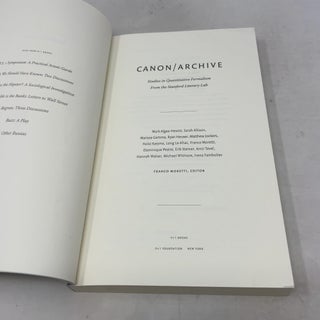 Canon/Archive: Studies in Quantitative Formalism