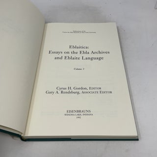 Eblaitica: Essays on the Ebla Archives and Eblaite Language, Volume 3