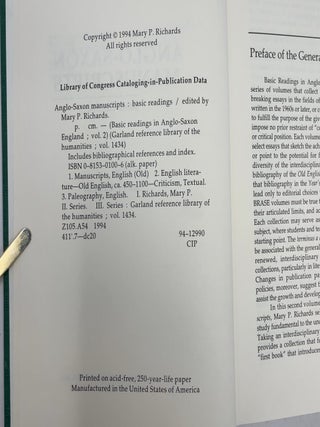 Anglo-Saxon Manuscripts (Basic Readings in Chaucer and His Time)