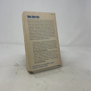 Modern Hebrew Poetry: A Bilingual Anthology