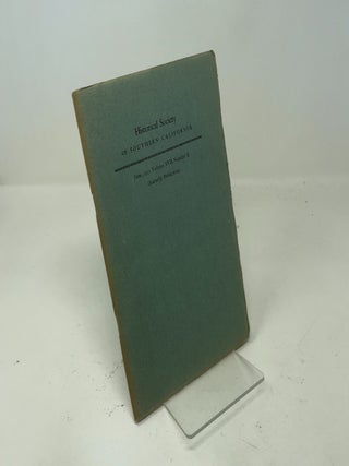 Quarterly Publication of the Historical Society of Southern California