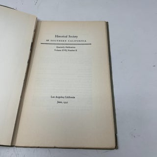 Quarterly Publication of the Historical Society of Southern California