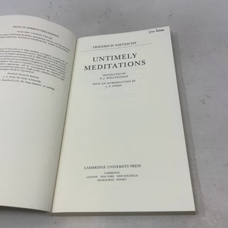 Untimely Meditations (Texts in German Philosophy)