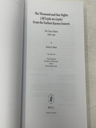 The Thousand and One Nights (Alf Layla wa-Layla) (2 vols.): eb The Classic Edition by Muhsin S. Mahdi (1984-1994) with a New Introduction by Aboubakr Chra&iuml;bi (Arabic Edition)
