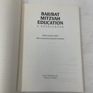 Bar/Bat Mitzvah Education: A Sourcebook