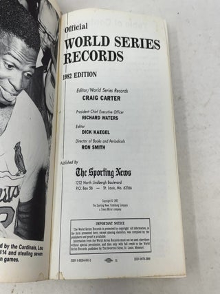 Official World Series Records from 1903 Through 1982