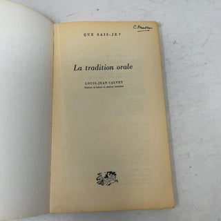 La tradition orale