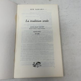 La tradition orale