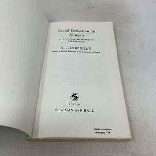 Social Behaviour in Animals: With Special Reference to Vertebrates (Science Paperbacks; 1)