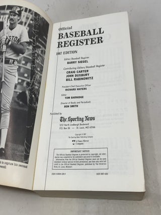 Offical Baseball Register 1987